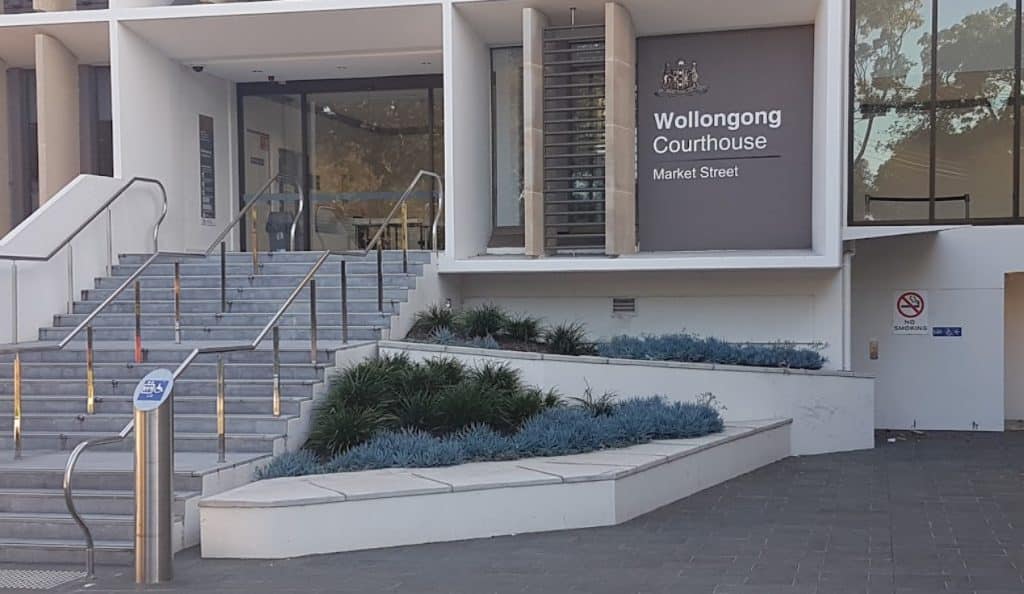 Front entrance of the Wollongong Courthouse.