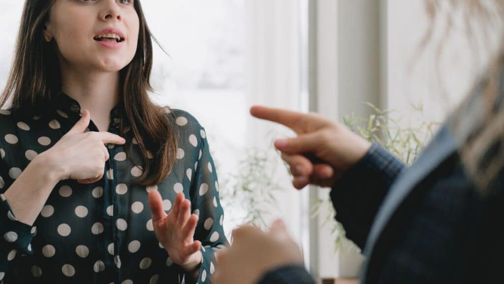 Builder and customer discussing a contract dispute.