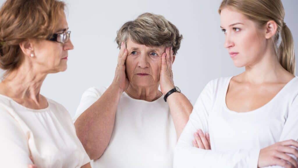 Three women in a family dispute.